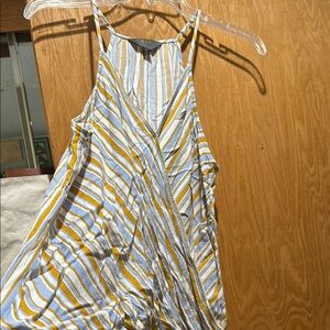Striped Yellow and White Sleeveless Dress